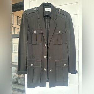 Ozbek Black Military-Style Blazer